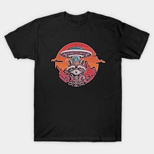 Alien Ufo Astronaut Raccoon T-Shirt